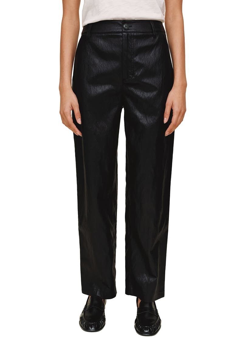 High Waist Faux Leather Pants, Main, color, BLACK