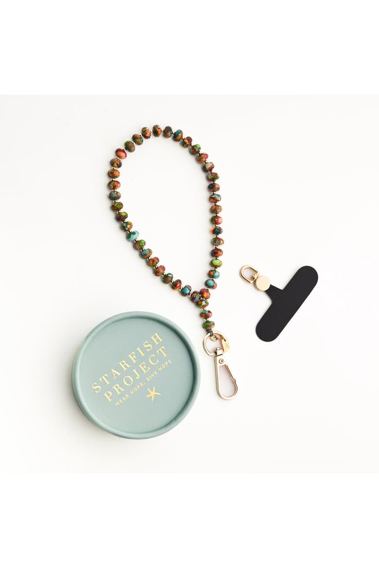 Sedona Emperor Stone Beaded Phone Wrist Strap, Main, color, Multi