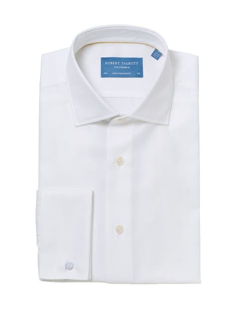 Reynolds French Cuff Herringbone Contemporary Fit Shirt