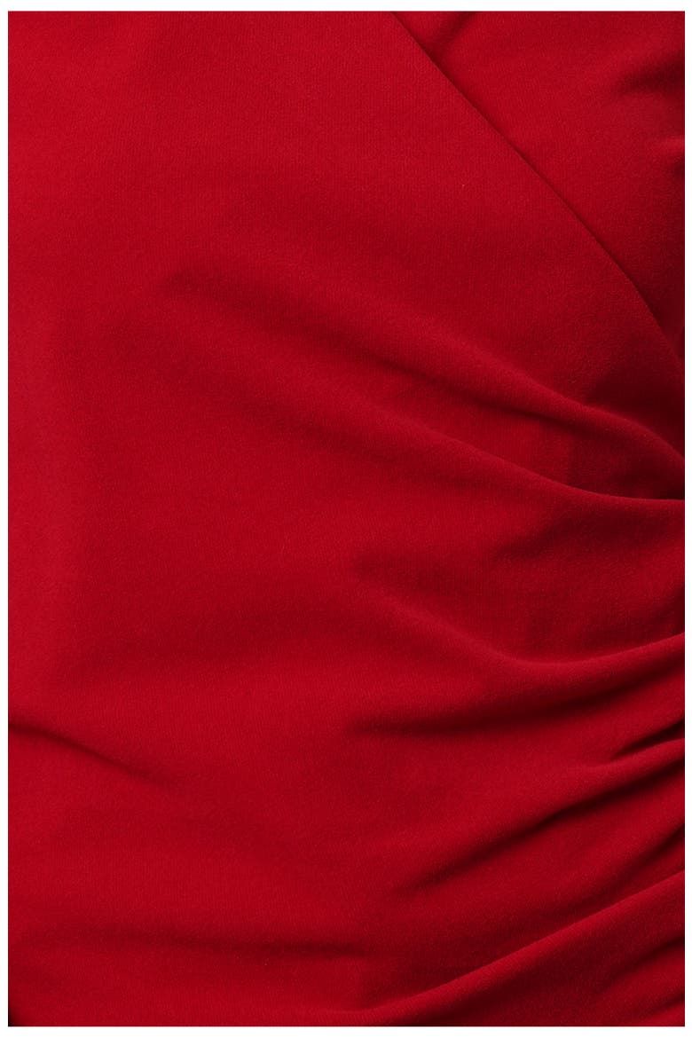 Long Sleeve Faux Wrap Top, Alternate, color, MARS RED