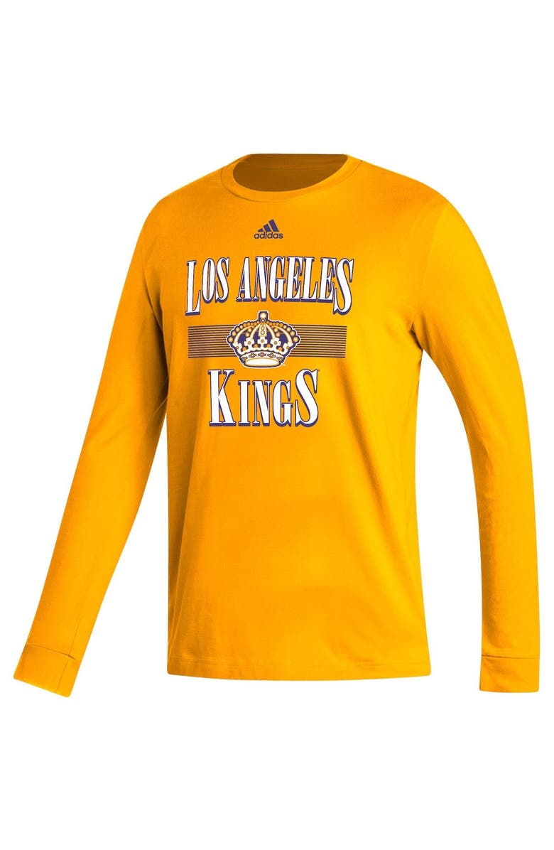 adidas Men's adidas Gold Los Angeles Kings Reverse Retro 2.0 Fresh Playmaker Long Sleeve T-Shirt, Alternate, color, 