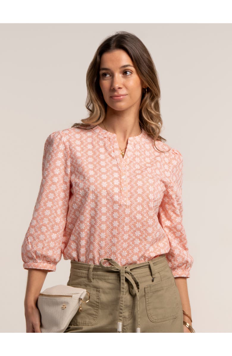 Brakeburn Fossil Blouse, Main, color, Coral