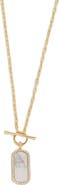 Argento Vivo Sterling Silver Mother-of-Pearl Dog Tag Pendant Necklace