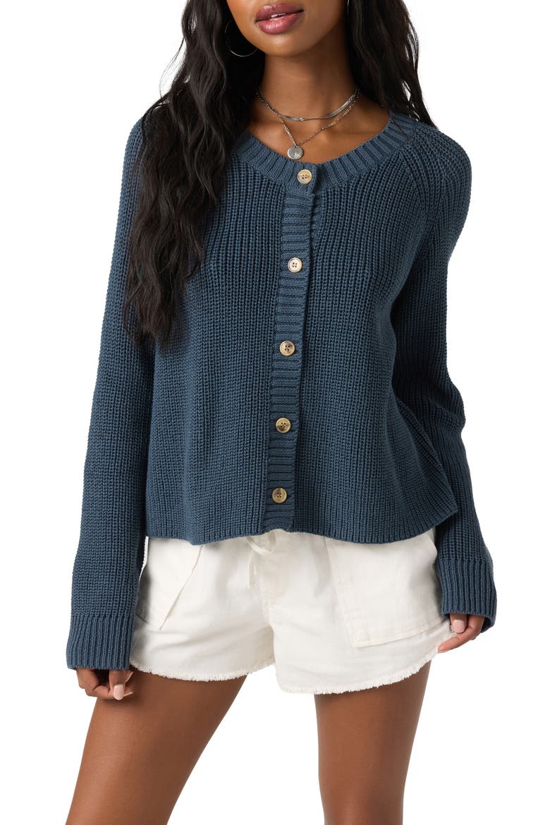Kerris Cotton Blend Cardigan, Main, color, SLATE