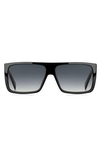 Marc Jacobs Icon 57mm Gradient Rectangular Sunglasses In Black