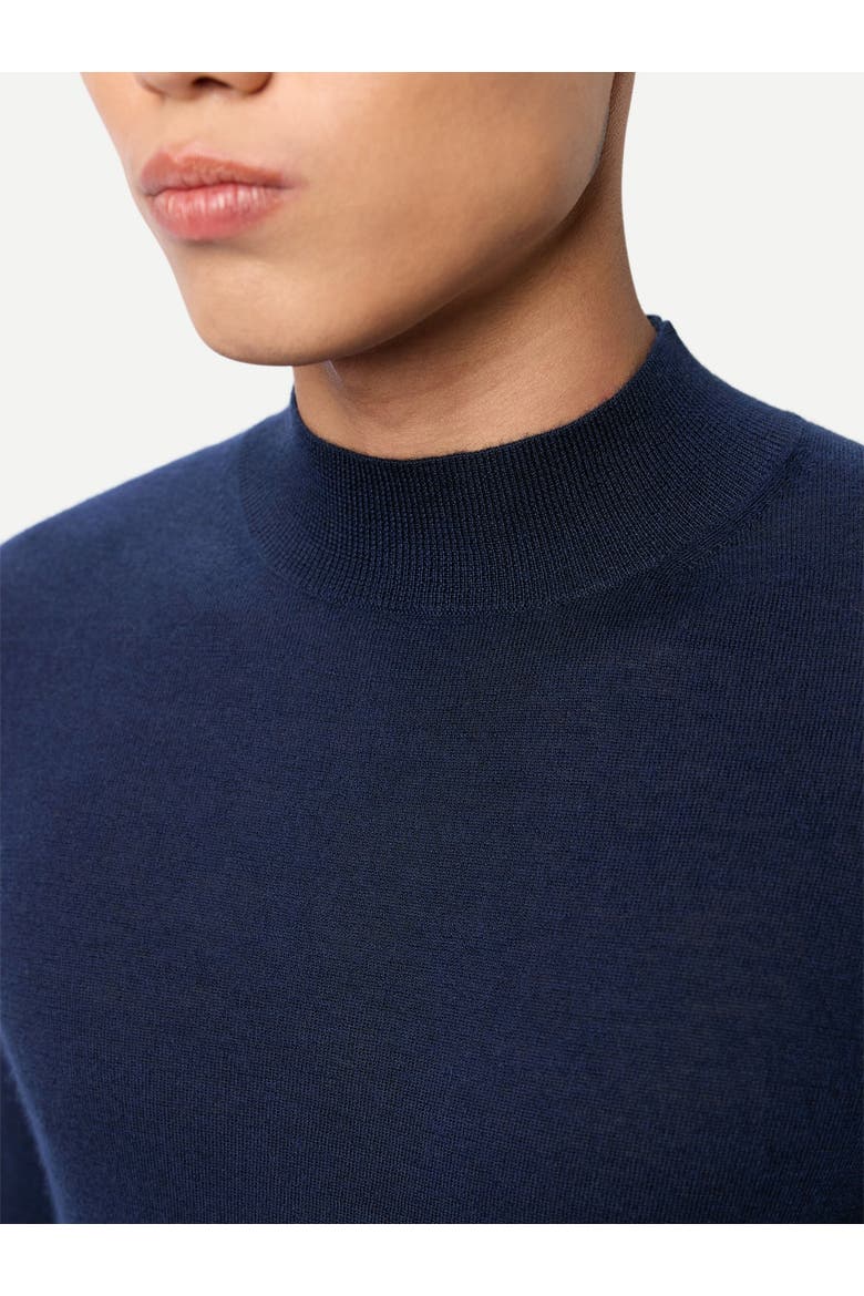 Men Cashmere Silk High Neck Sweater, Alternate, color, mood indigo