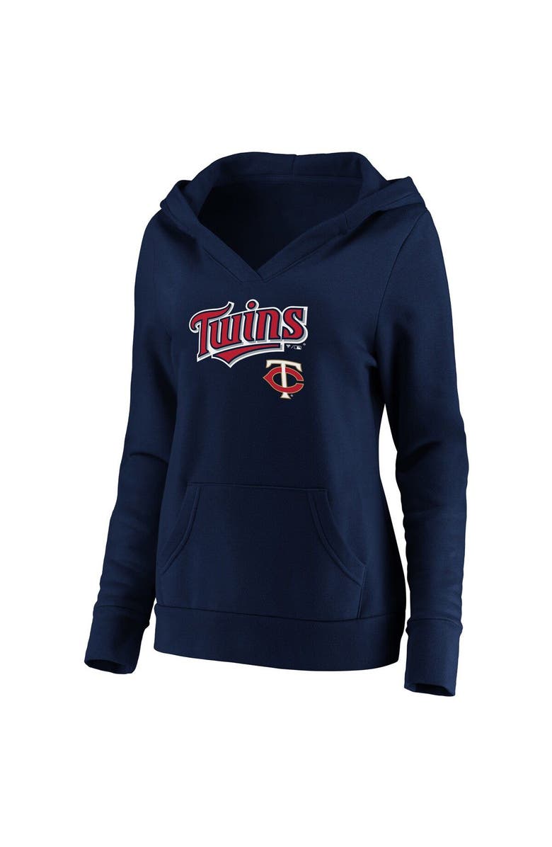 FANATICS Women's Fanatics Branded Navy Minnesota Twins Core Team Lockup V-Neck Pullover Hoodie, Alternate, color,