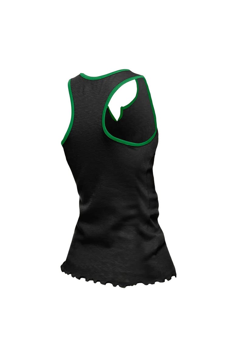 New Era Women's New Era  Black Philadelphia Eagles Lettuce Hem Notch Neck Tri-Blend Tank Top, Alternate, color, 