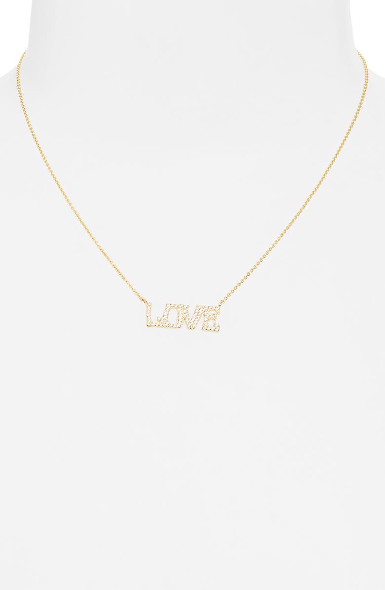 ARGENTO VIVO Pavé Love Pendant Necklace, Alternate, color, Gold