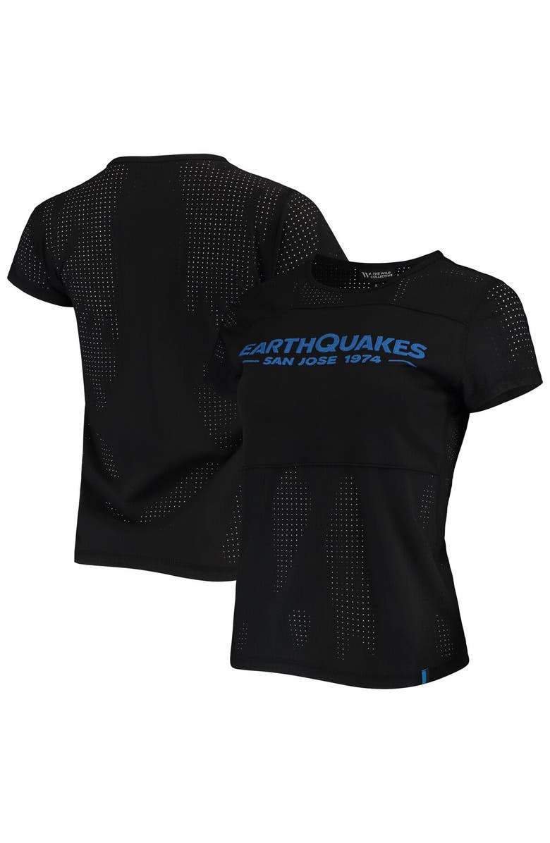 THE WILD COLLECTIVE Women's The Wild Collective Black San Jose Earthquakes Mesh T-Shirt, Main, color, Black
