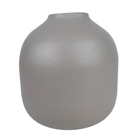 Textured Vase Gray Metal