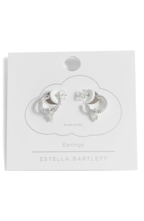 Estella Bartlett Duo Pavé Star Hoop Earrings In Metallic