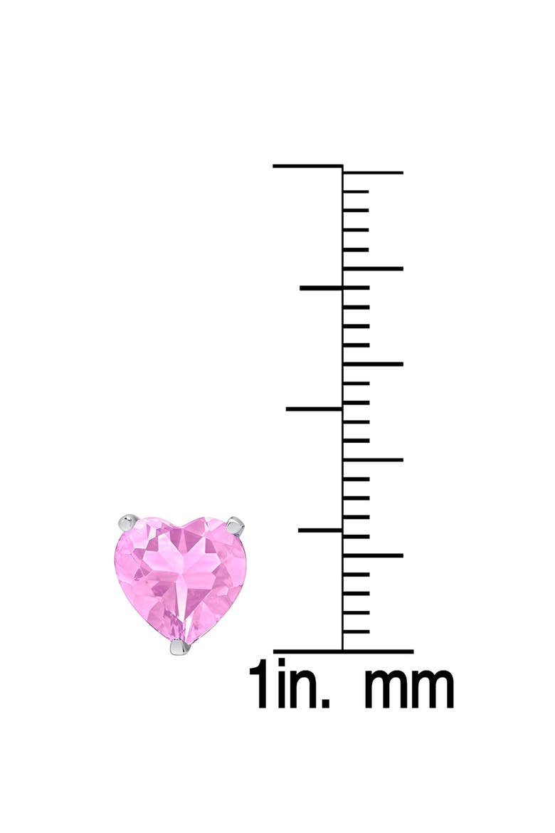 Kids' Cubic Zirconia Heart Stud Earrings, Alternate, color, PINK