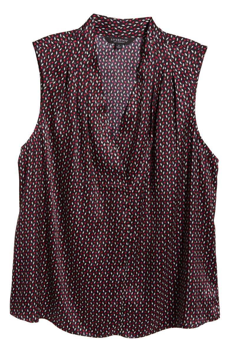 Liverpool Los Angeles Pleated Sleeveless Jacquard Woven Top, Alternate, color, 