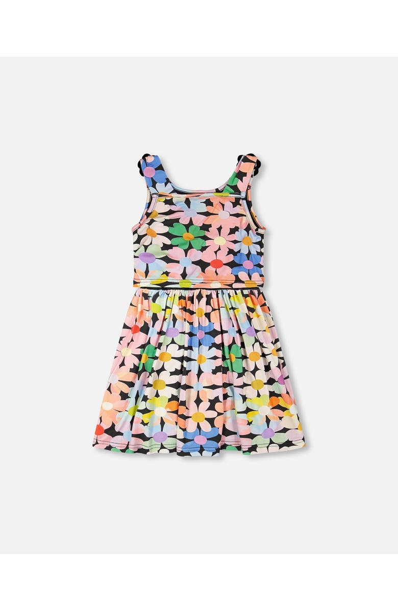 Deux par Deux Sleeveless Flowers Dress, Alternate, color, Black Floral Print