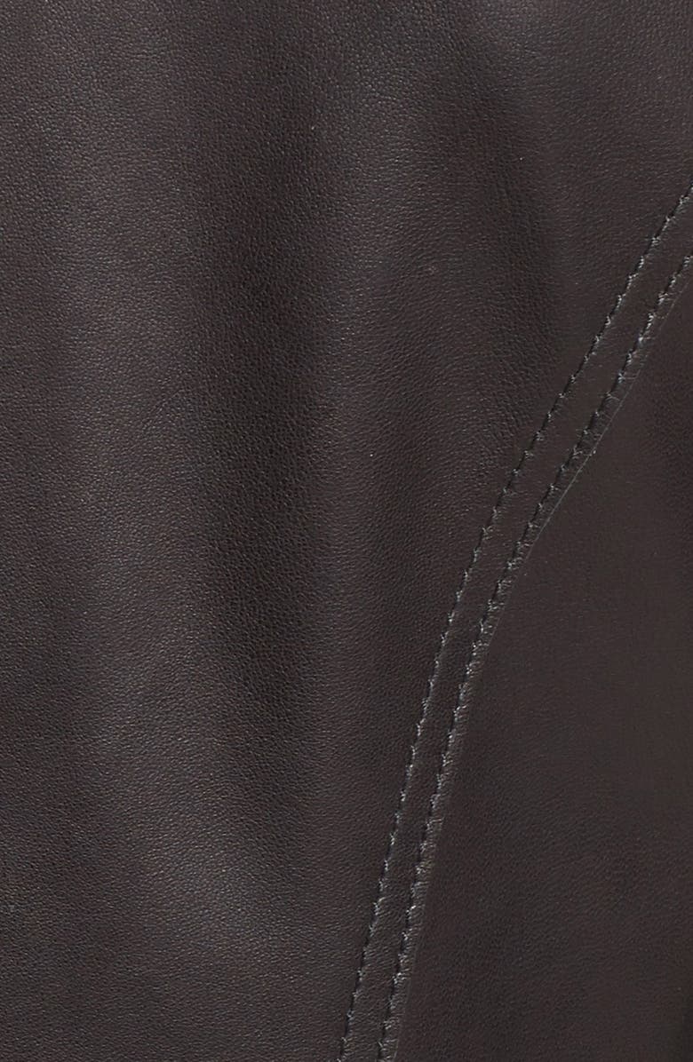Halogen<sup>®</sup> RAW EDGE SEAMED LEATHER JACKET, Alternate, color,