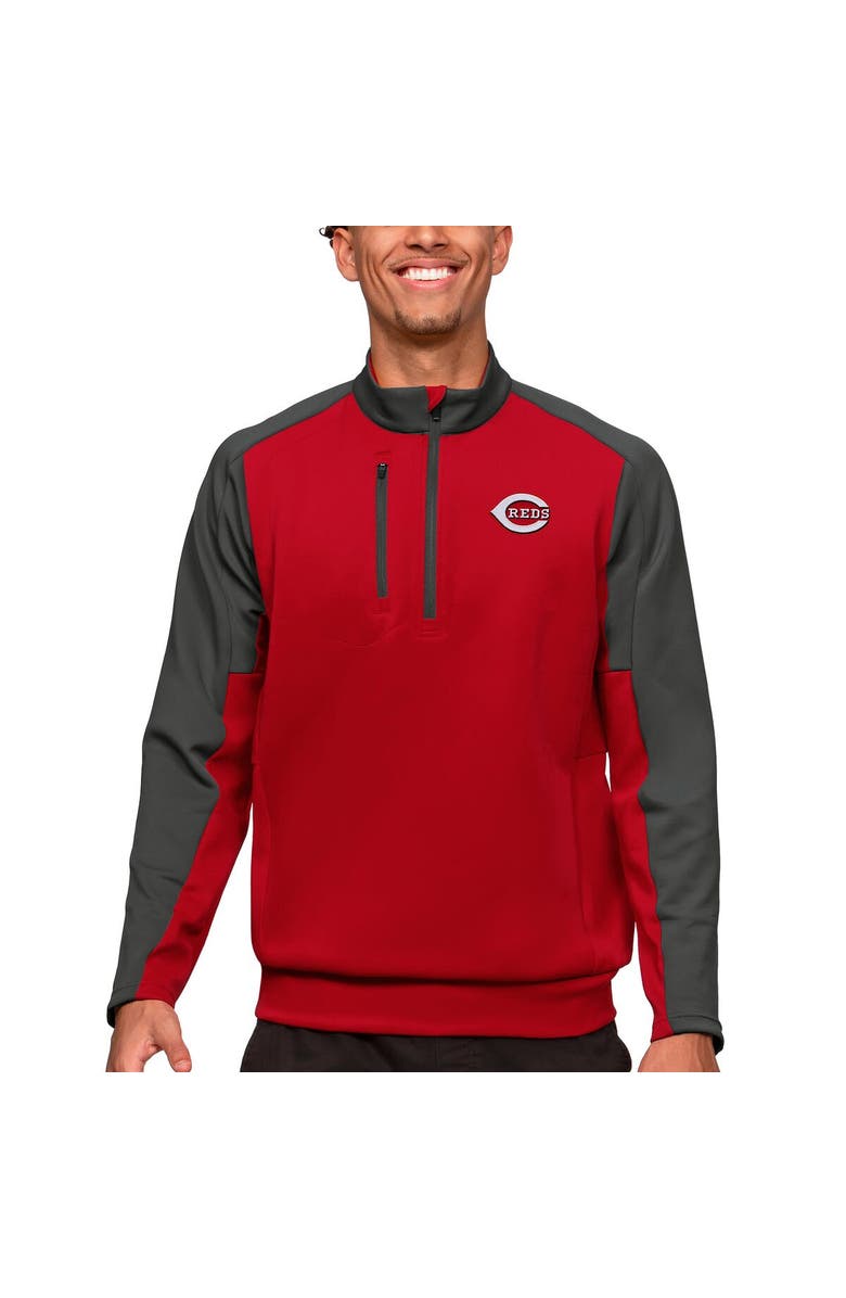 ANTIGUA Men's Antigua Red Cincinnati Reds Team Quarter-Zip Pullover Top, Main, color, 