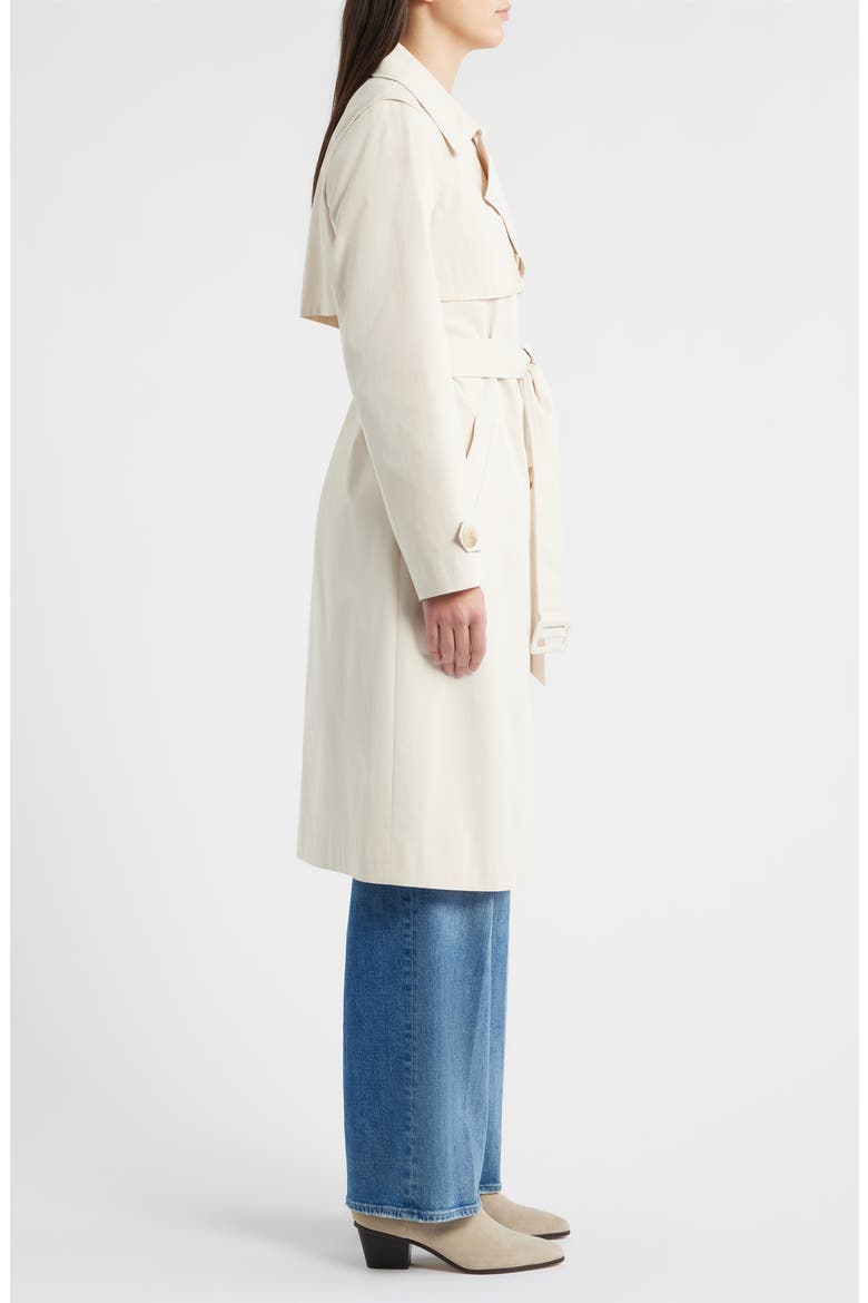 Double Breasted Trench Coat, Alternate, color, LINEN