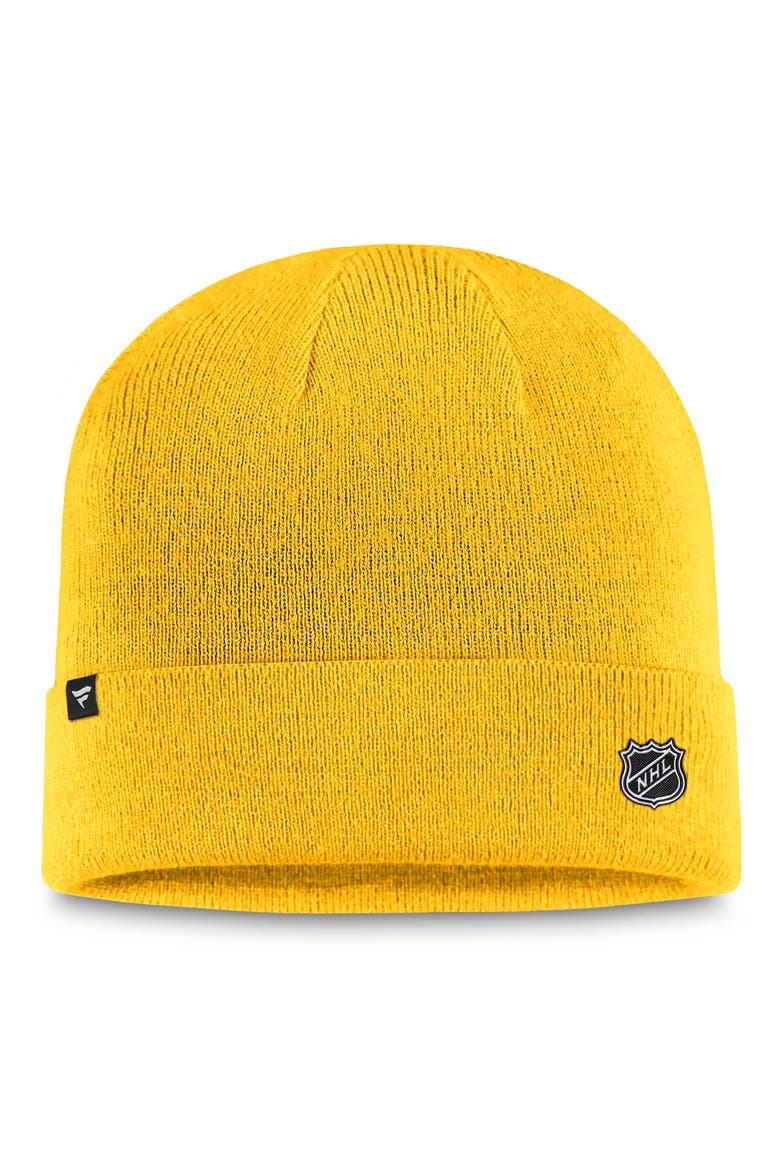 Men's Fanatics Branded  Gold Nashville Predators Authentic Pro Cuffed Knit Hat, Alternate, color, Gold