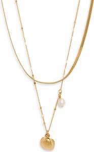 Nordstrom Set of 2 Shell & Freshwater Pearl Necklaces