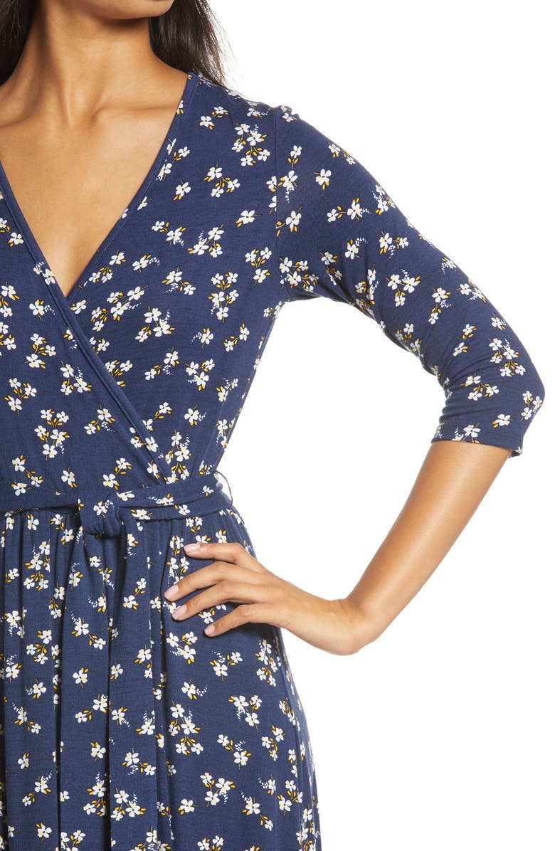 Loveappella Loveapella Faux Wrap Midi Dress, Alternate, color,