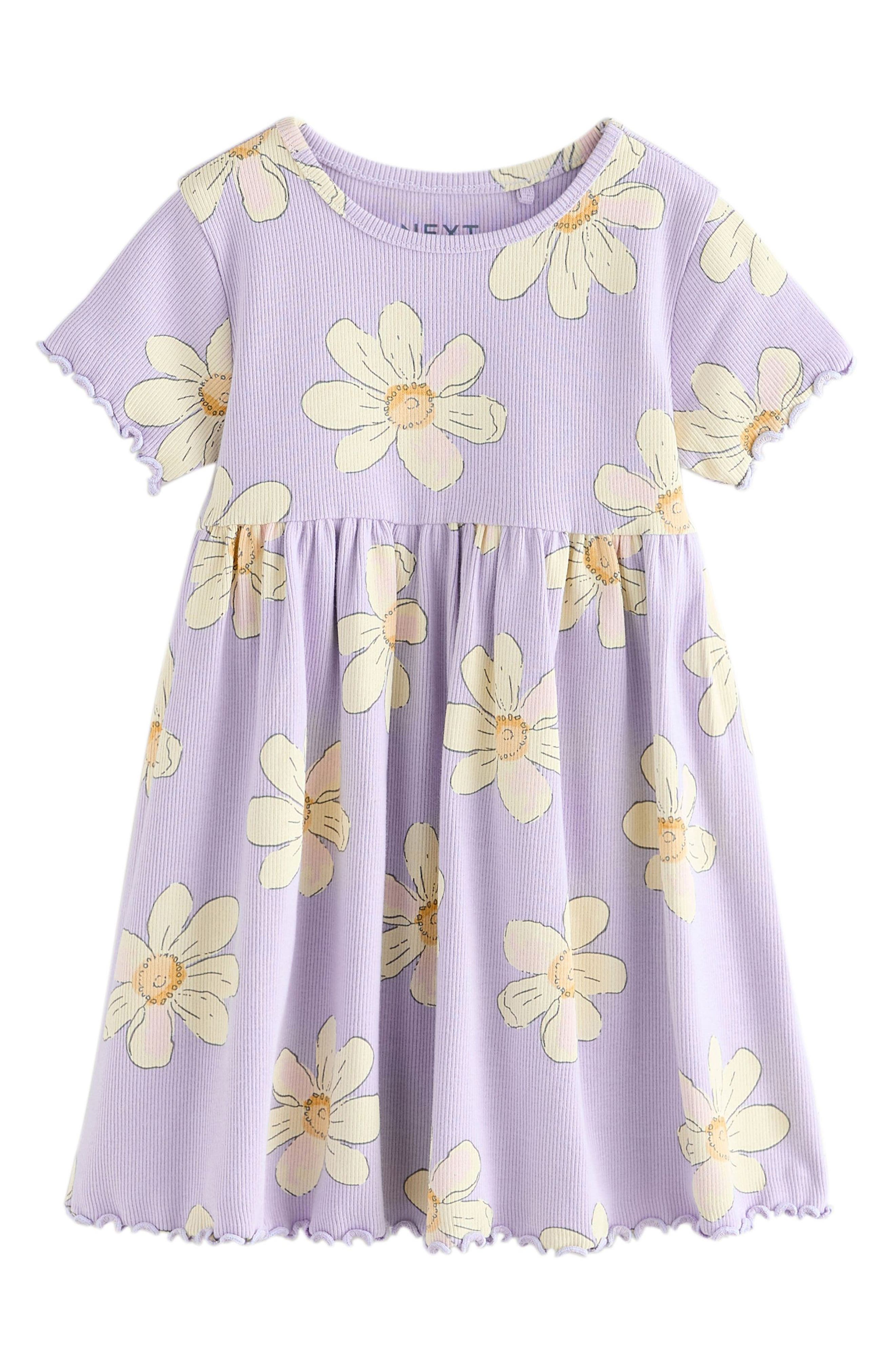 Kids' Daisy Print Rib Dress (Women) | Nordstrom