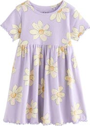 NEXT Kids' Daisy Print Rib Dress
