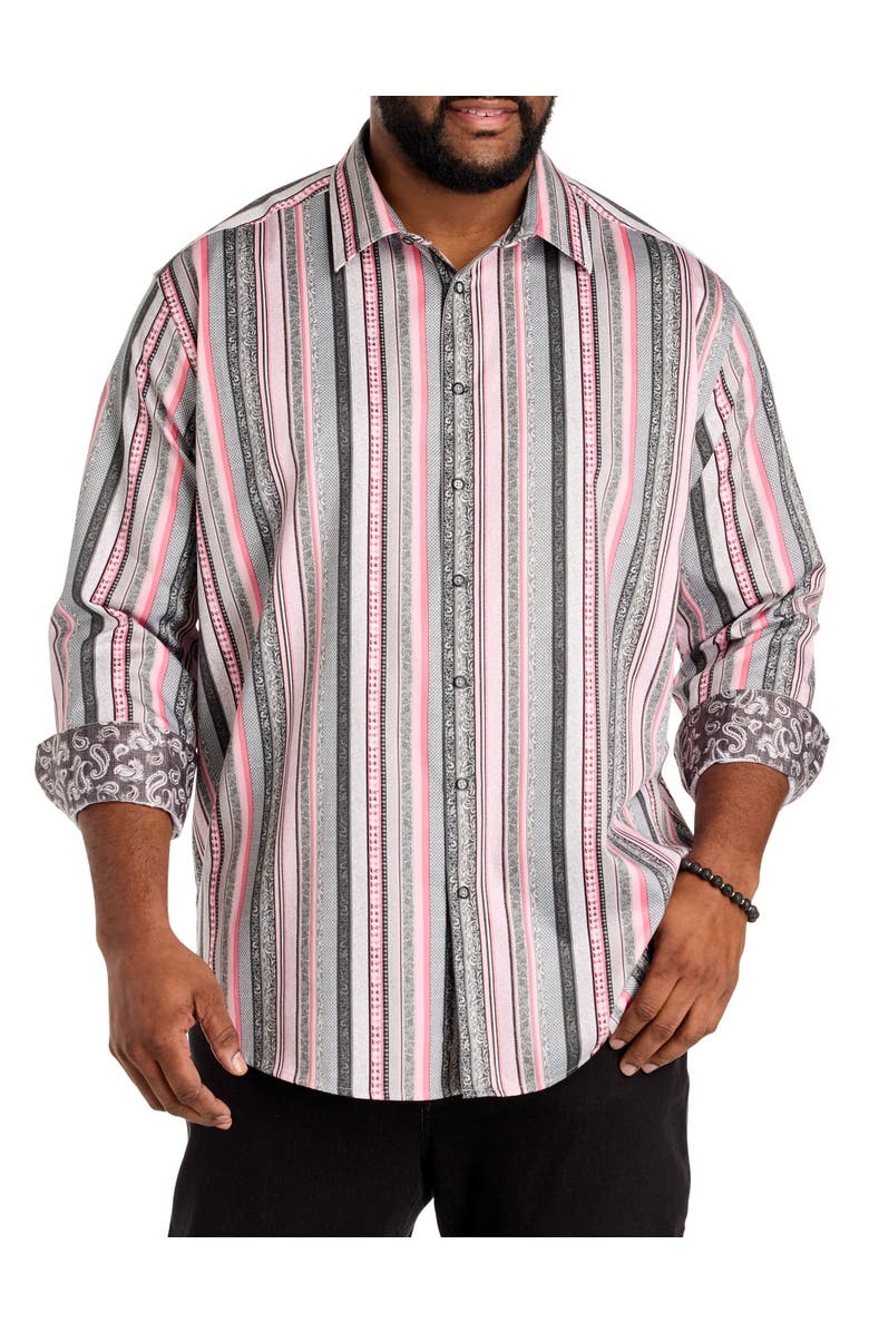 Robert Graham Big & Tall Bramshaw Sport Shirt, Main, color, Pink