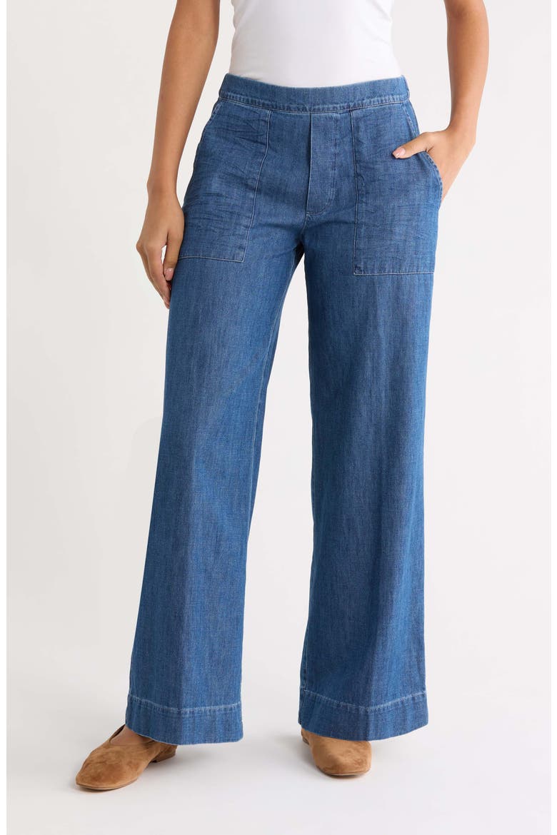 Madeline Wide Leg Jeans, Main, color, DISTRESSED INDIGO WASHED DENIM