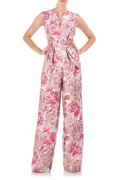 Cleo Metallic Floral Jacquard Jumpsuit