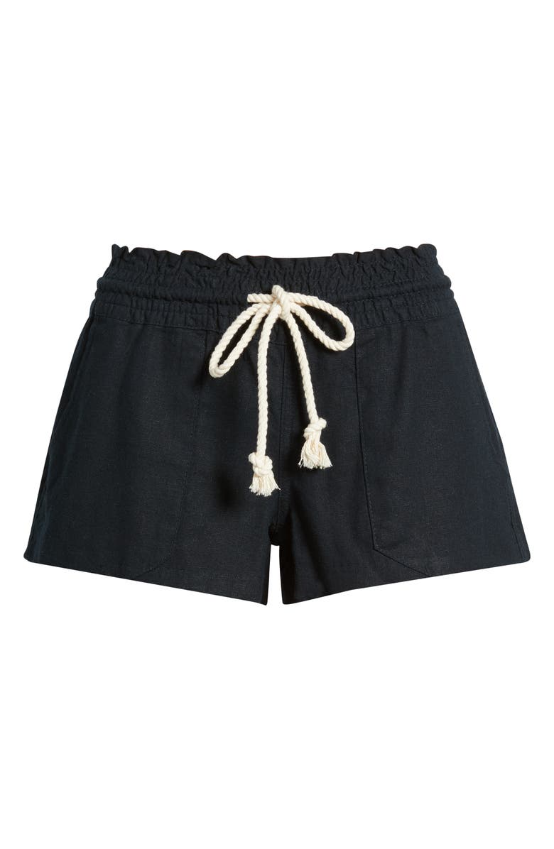 Roxy Oceanside Cotton Drawstring Shorts, Alternate, color, Anthracite