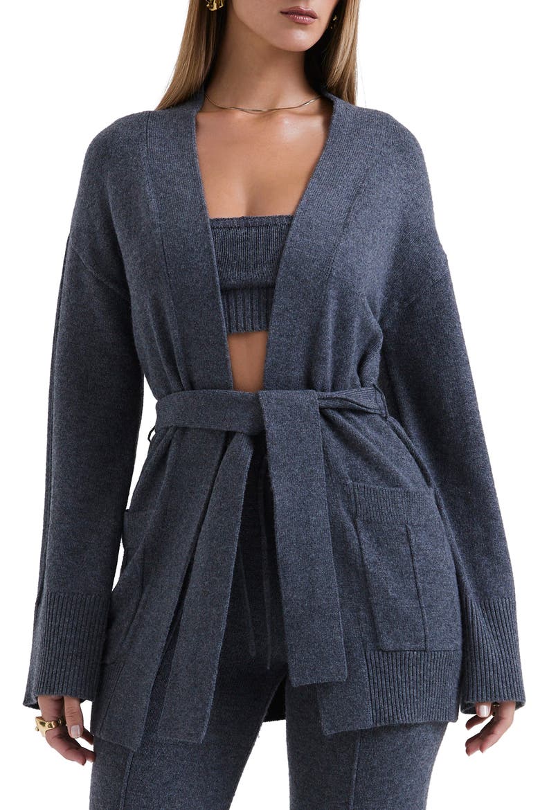 Alaia Wrap Cardigan, Main, color, GREY MELANGE