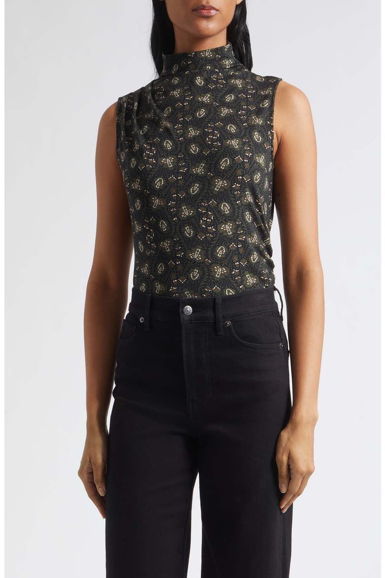 Mylie Mock Neck Sleeveless Top, Main, color, BLACK MULTI
