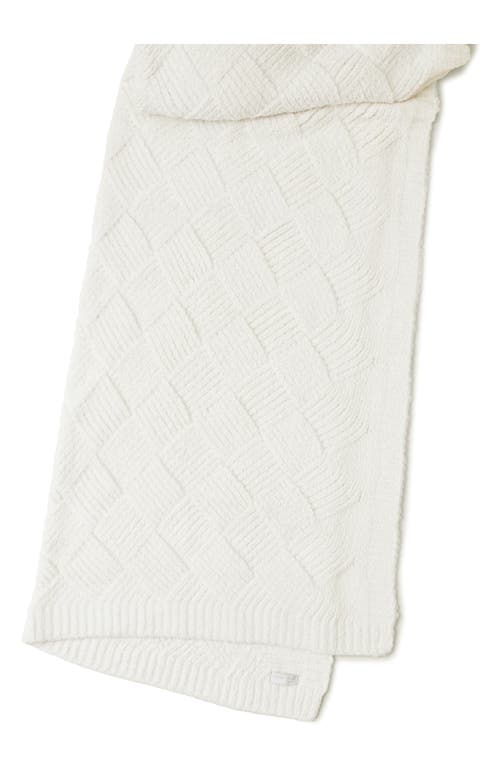 Barefoot Dreams Cozychic Diamond Weave Blanket In White