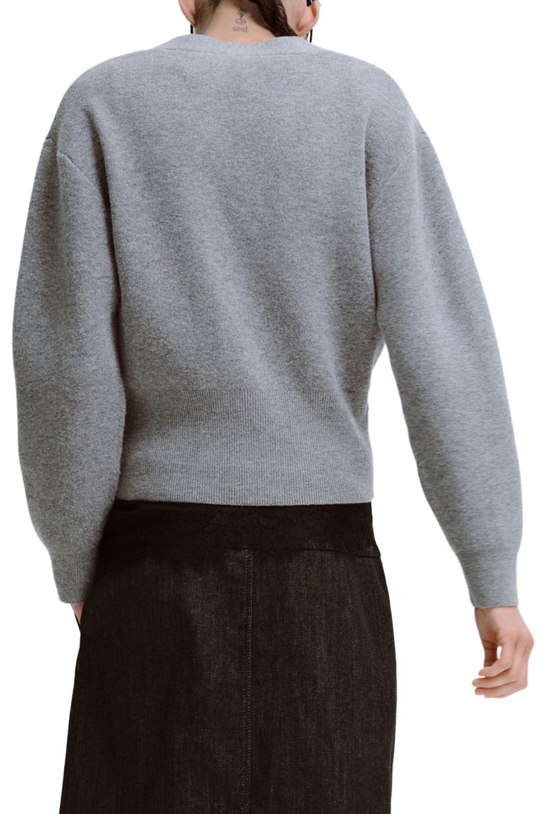 Button-Up Cardigan, Alternate, color, MEDIUM HEATHER GREY