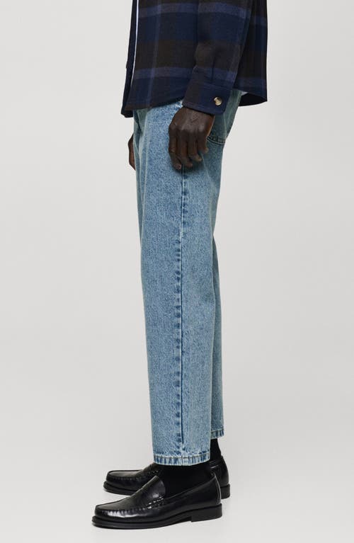 Mango Nonstretch Denim Straight Leg Jeans In Medium Blue
