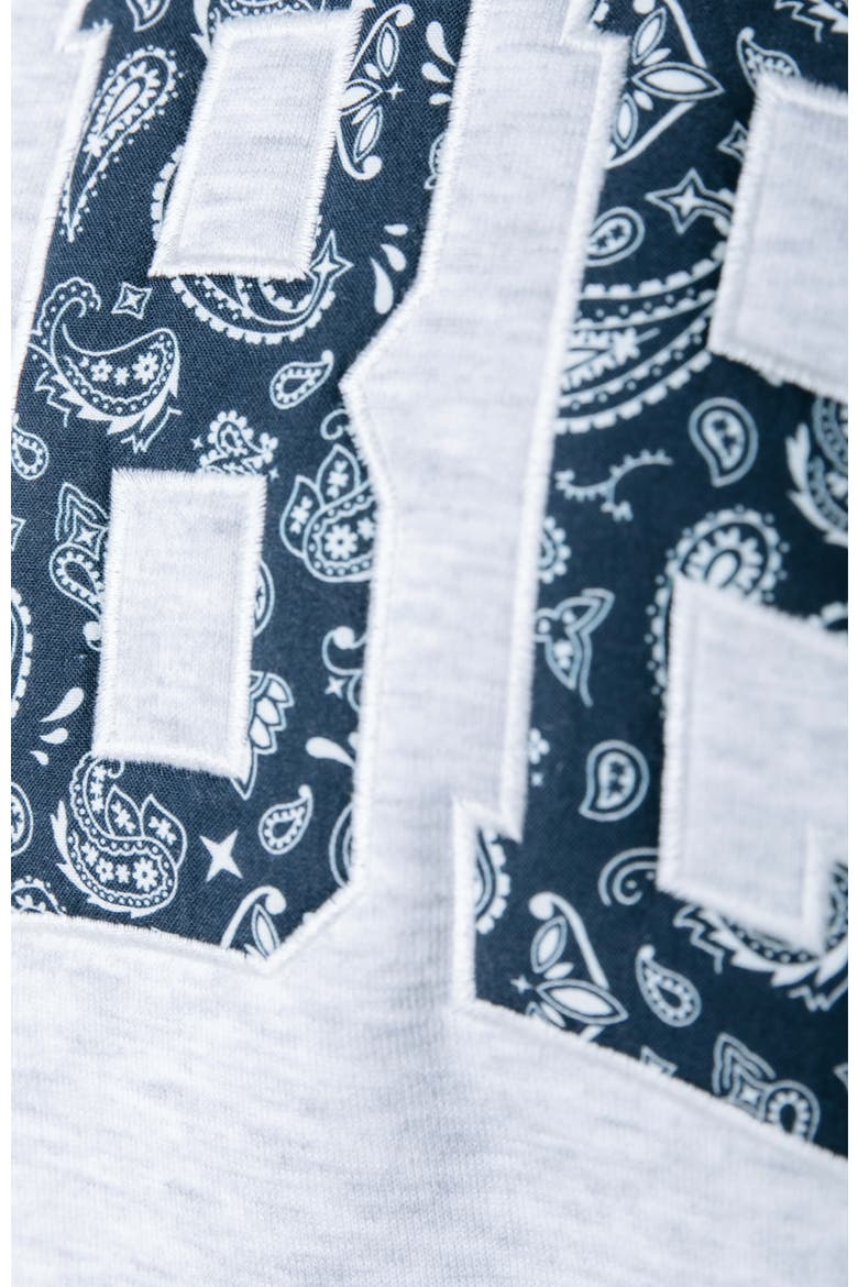Rebel Paisley Patch Dropped Shoulder Sweat, Alternate, color, Light grey melange