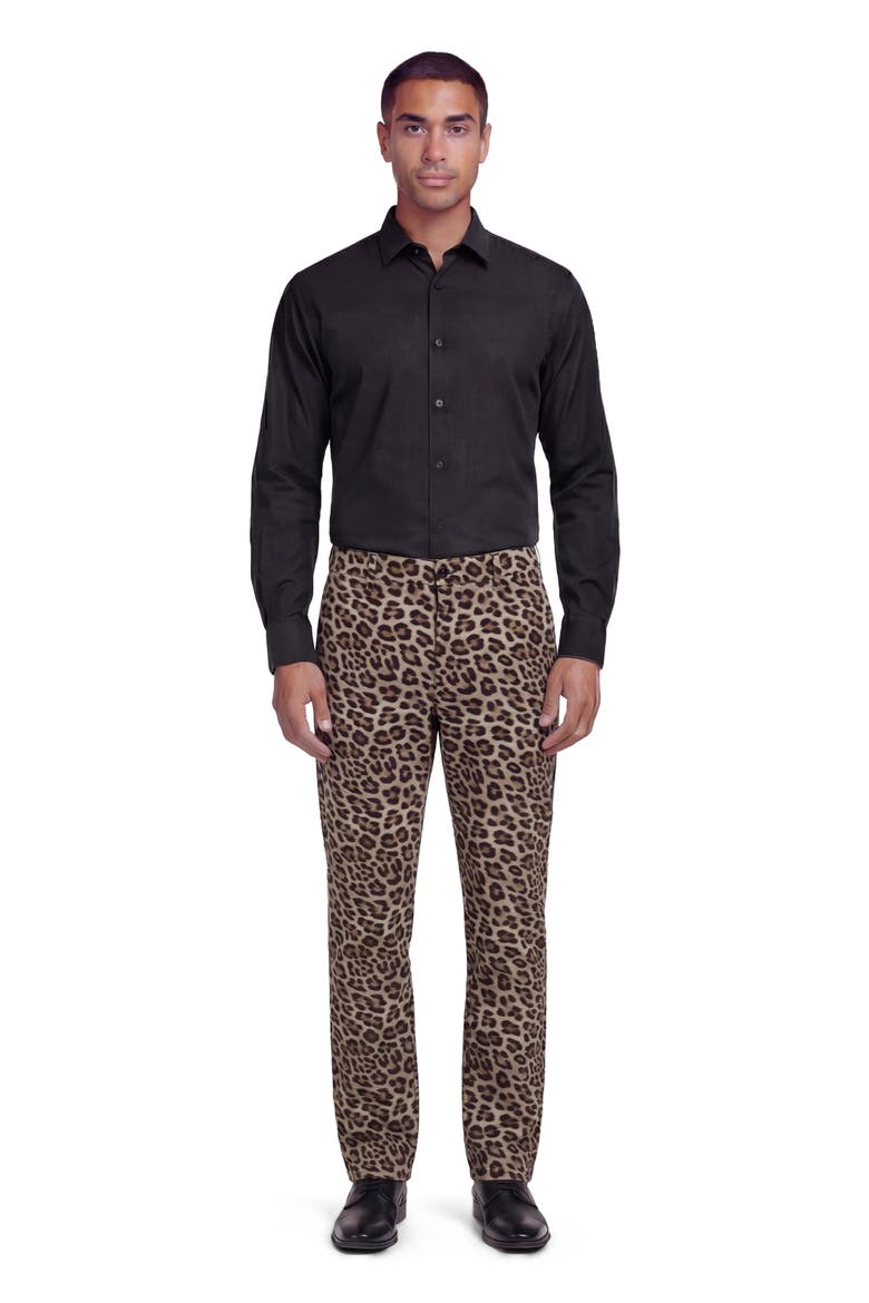 Leopard Mens Tailored Pant, Main, color, LEOPARD BROWN