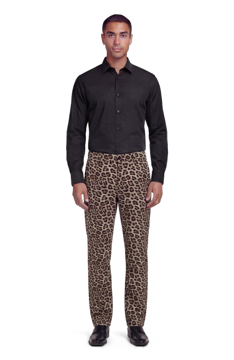 Lords of Harlech Leopard Mens Tailored Pant, Main, color, Leopard Brown