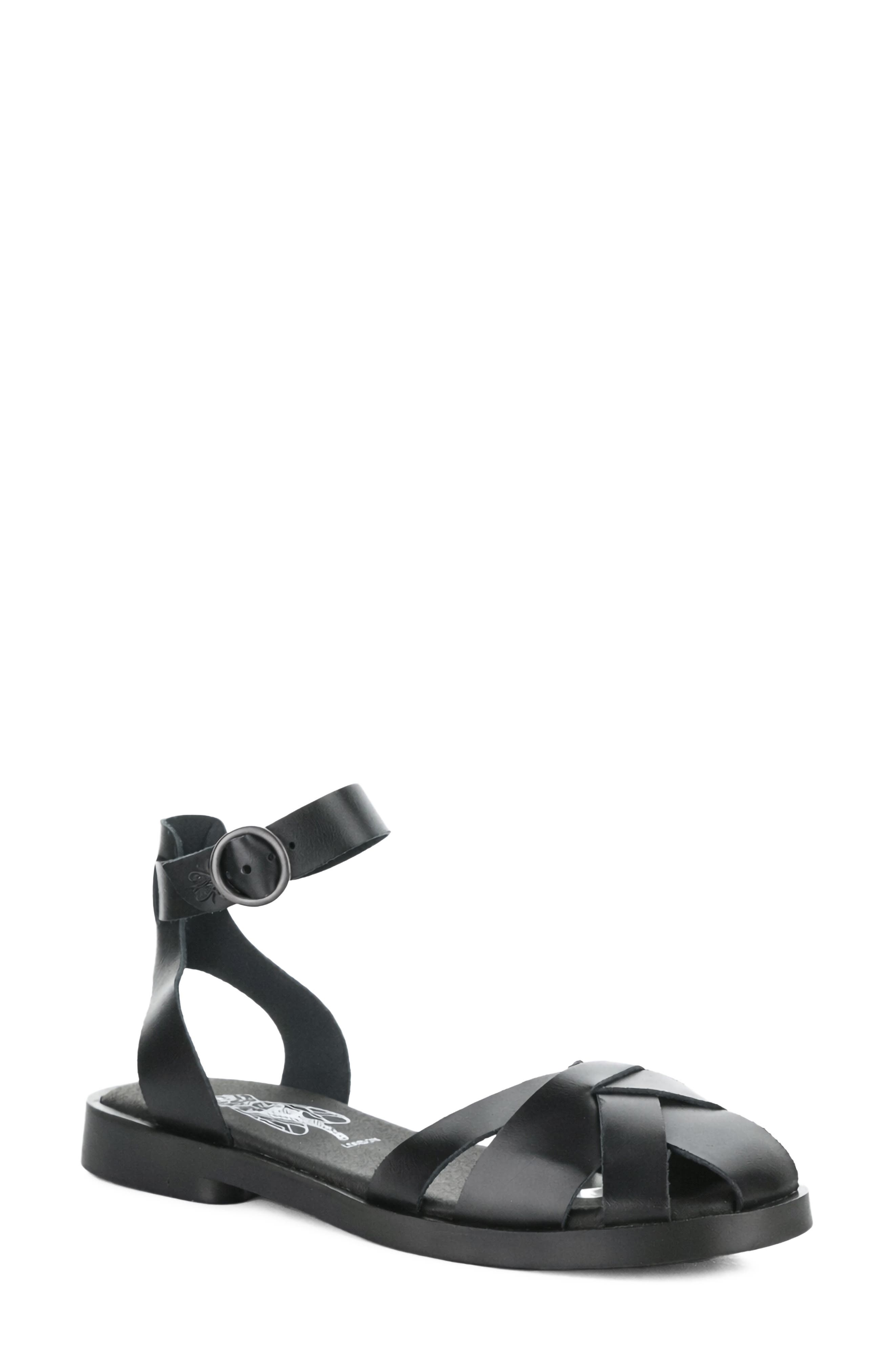 Fly London Alli Ankle Strap Fisherman Sandal, Main, color, Black