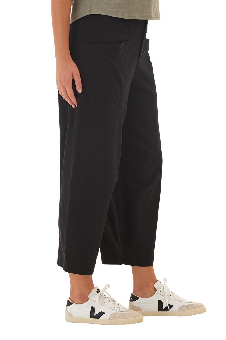Lauren Crop Barrel Stretch Twill Pants, Alternate, color, BLACK