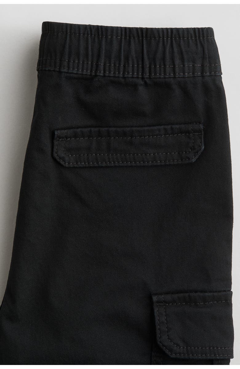 H&M Cotton Cargo Joggers, Alternate, color, Black