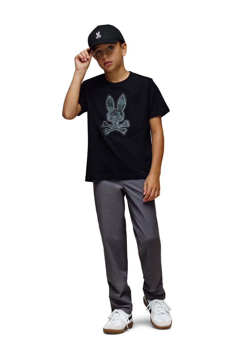 Psycho Bunny Kids' Rowen Embroidered Pima Cotton Graphic T-Shirt, Alternate, color, Black