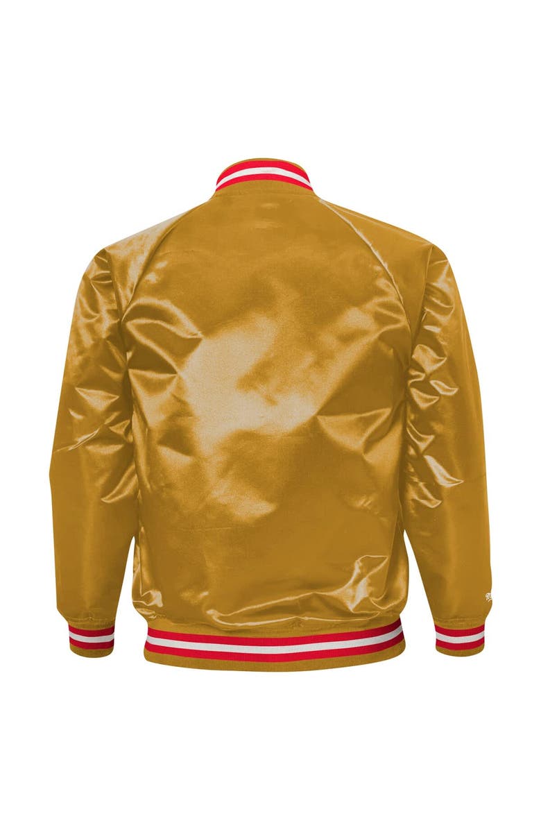 Mitchell & Ness Youth Mitchell & Ness Gold San Francisco 49ers Satin Raglan Full-Snap Jacket, Alternate, color, 