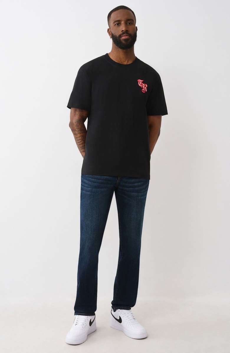 True Religion Heavy Logo Cotton T-Shirt, Alternate, color, Jet Black