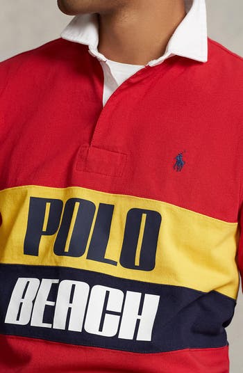 Polo Ralph Lauren Classic Fit Beach Logo Graphic Rugby Polo