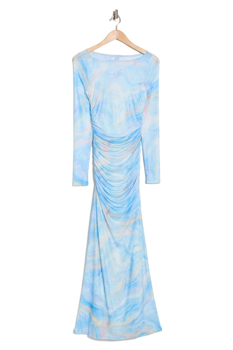 Ollie Long Sleeve Dress, Alternate, color, BLUE MARBLE