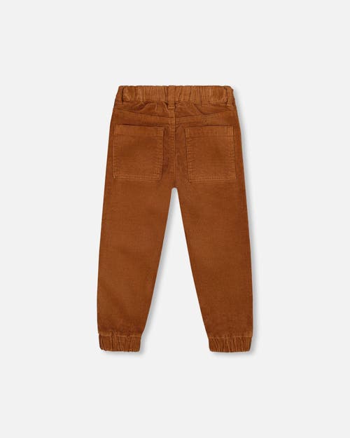 Deux Par Deux Stretch Corduroy Jogger Pants In Brown
