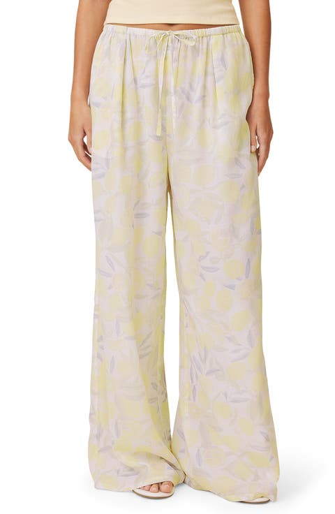 Lia Lemon Print Drawstring Pants