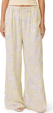 Splendid Lia Lemon Print Drawstring Pants